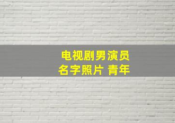 电视剧男演员名字照片 青年